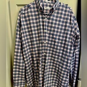 Peter Millar men’s long sleeve button down shirt large red white blue cotton